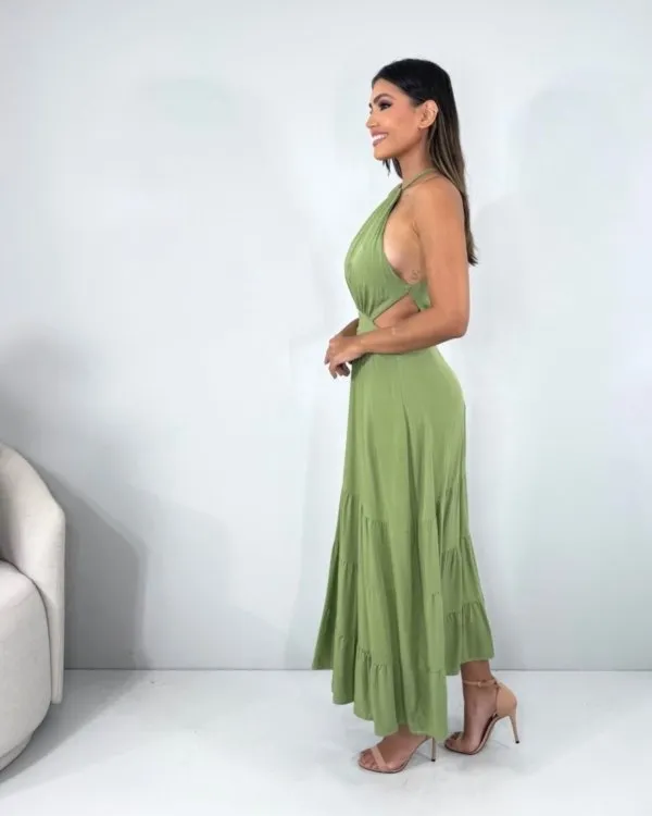 Vestido Estefane - Folhagem