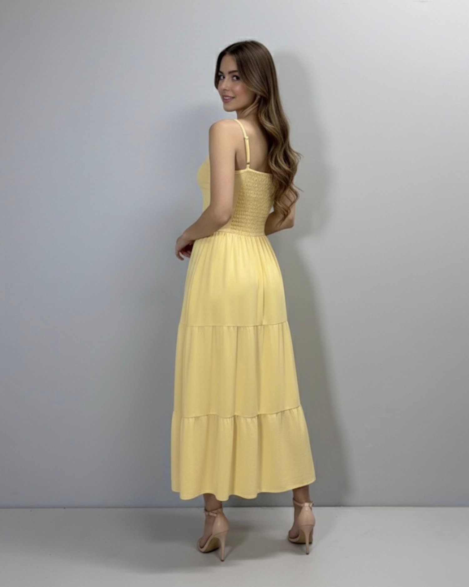 Vestido Jéssica Midi - Amarelo Claro - Image 5