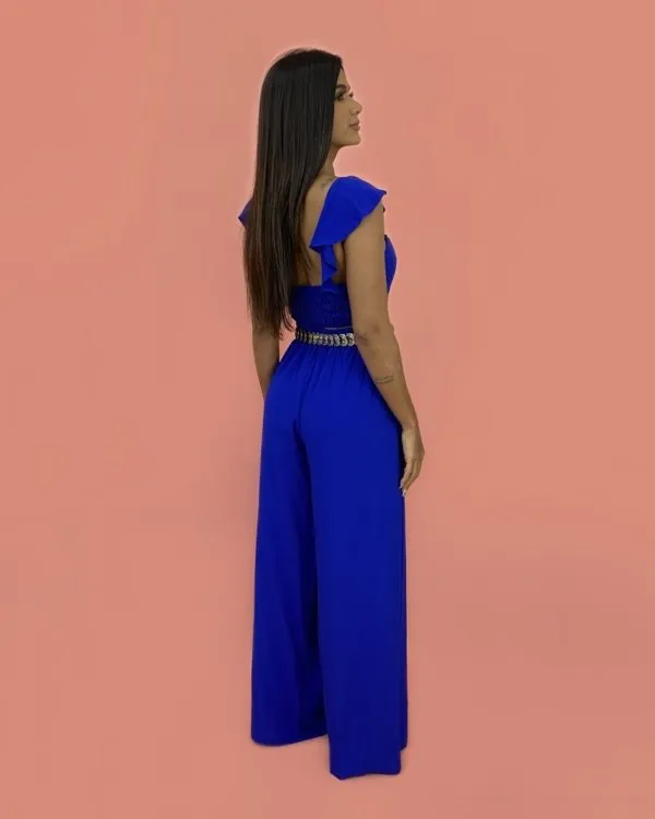 Conjunto Pantalona Samira - Azul Royal