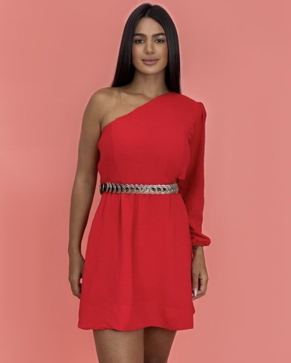 Vestido Luna em Duna - Vermelho