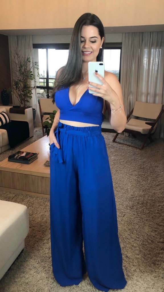 Calça Pantalona - Azul Royal