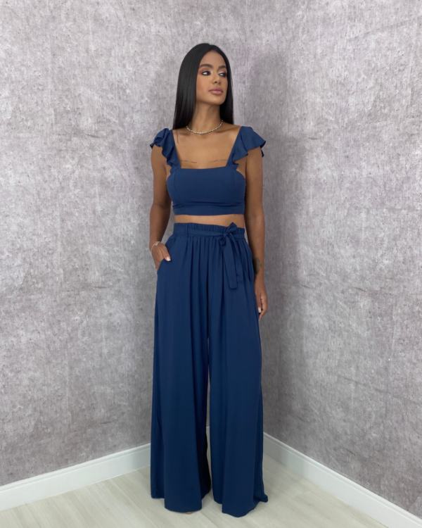 Conjunto Pantalona Samira - Azul Marinho