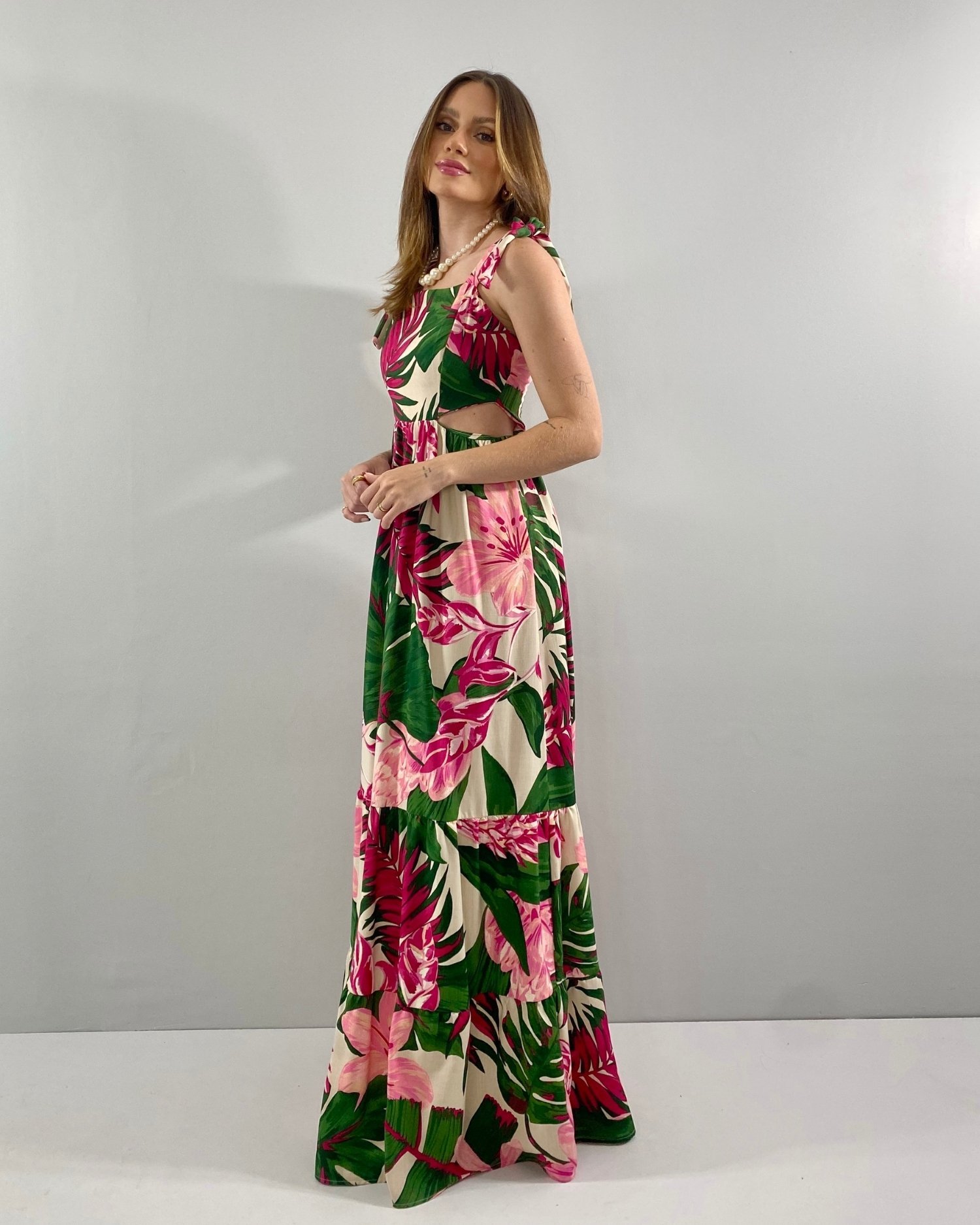 Vestido Pérola - Floral Fundo Bege - Image 5