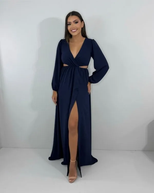 Vestido Magda - Azul Marinho