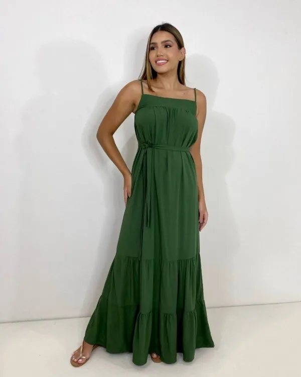 Vestido Márcia - Verde Militar