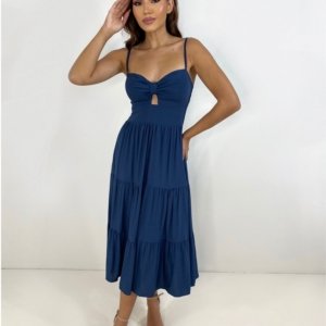 Vestido Jéssica Midi - Azul Marinho - Image 3