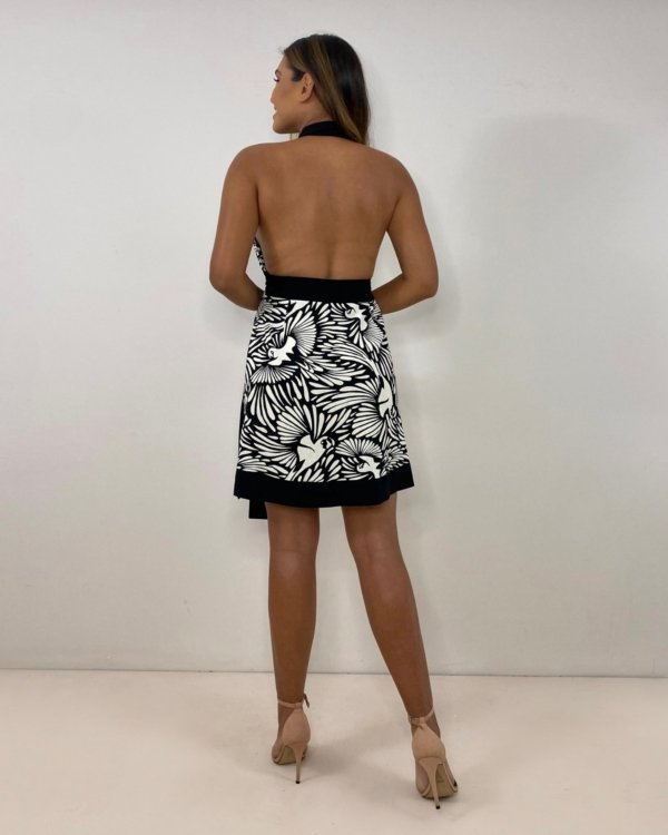 Vestido Elaine - Estampado Fundo Preto