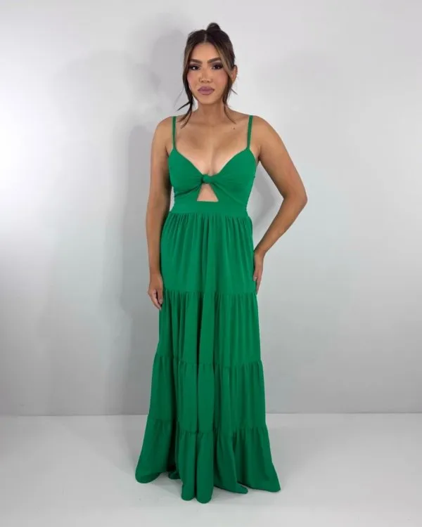 Vestido Cátia - Verde Bandeira