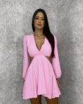 Vestido Leona – Rosa Bebê