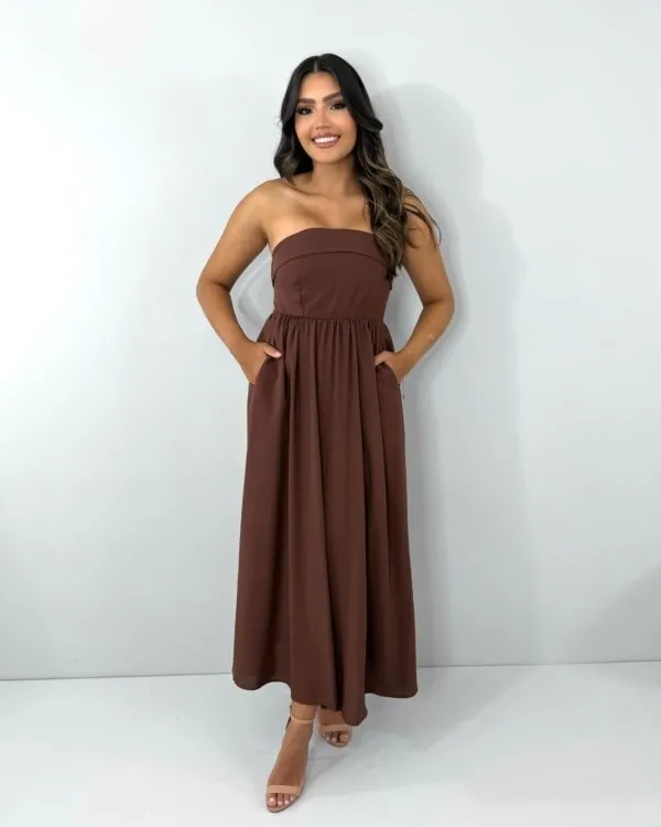 Vestido Perla - Marrom