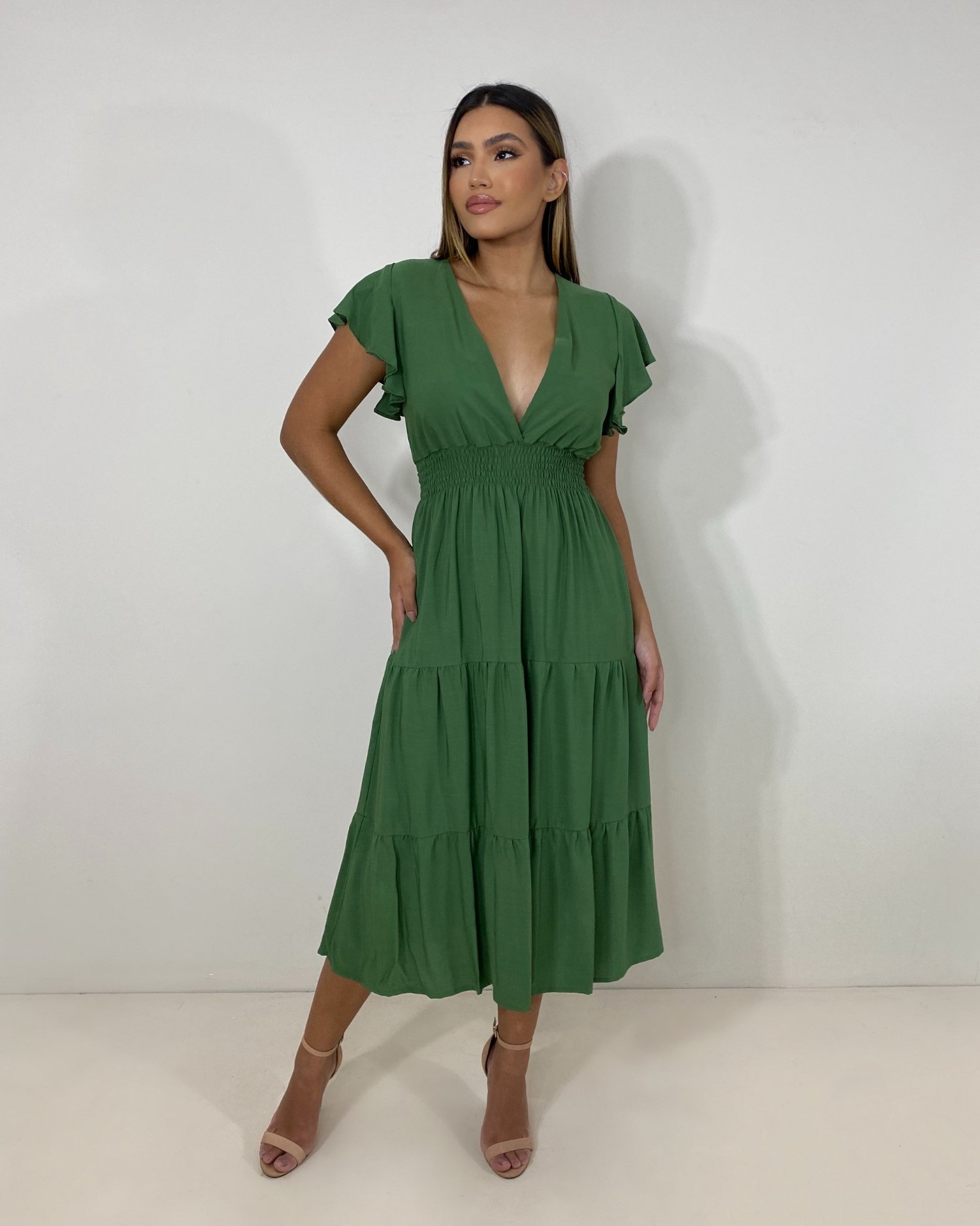 Vestido Laís Midi - Verde Militar - Image 3