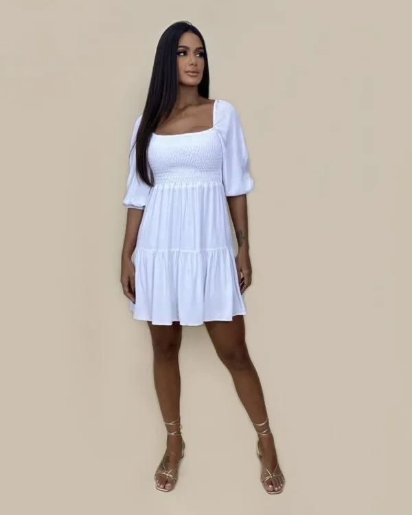 Vestido Juliana Curto - Branco