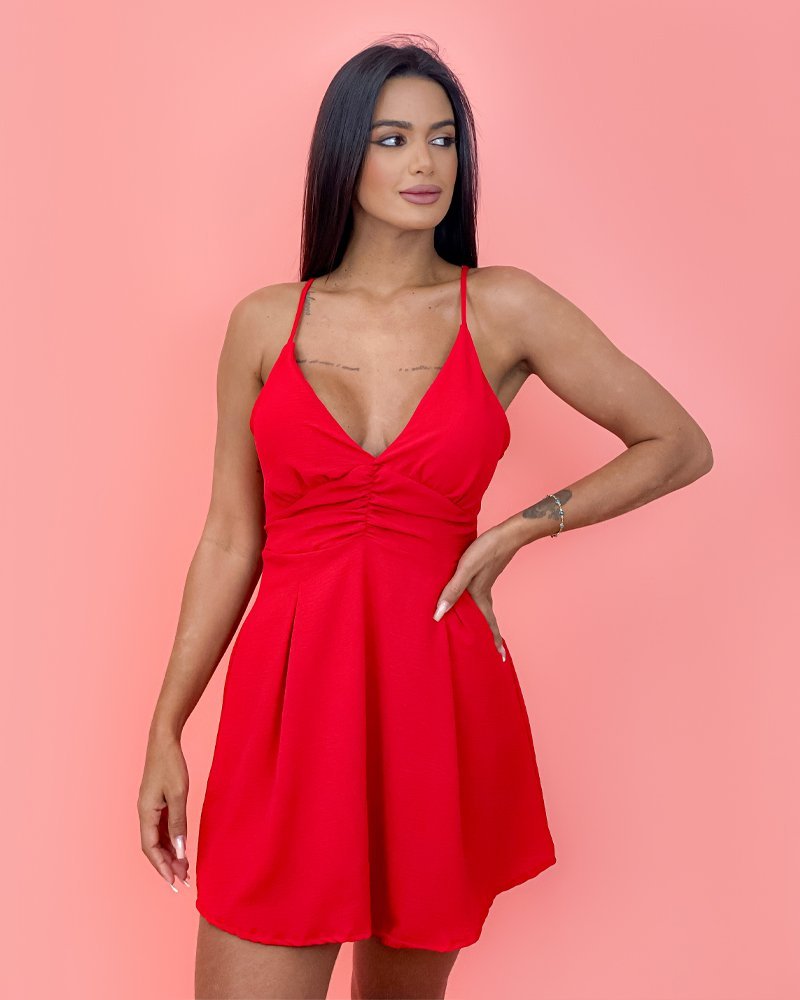 Vestido Nádia em Duna - Vermelho