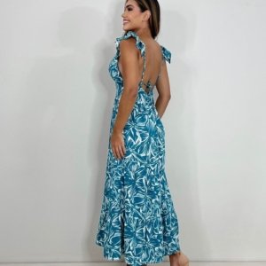 Vestido Maitê - Estampado Fundo Azul - Image 3