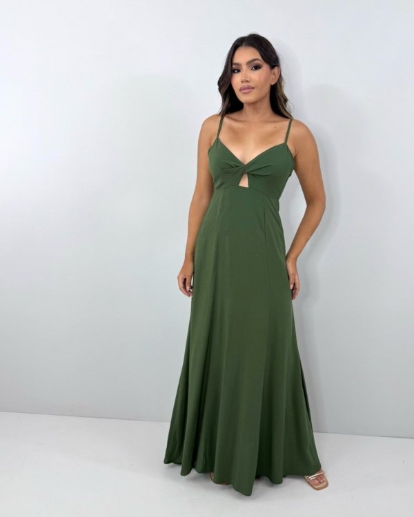 Vestido Eliana - Verde Militar