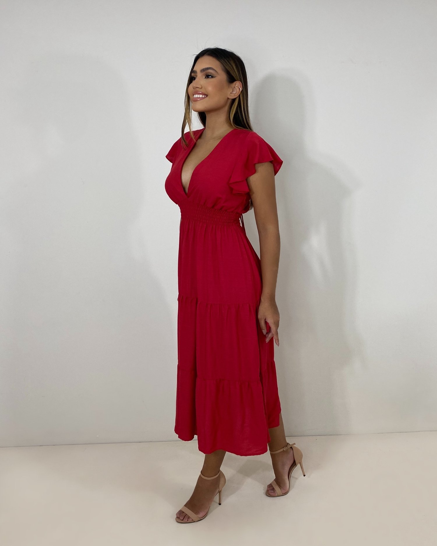 Vestido Laís Midi - Vermelho - Image 3