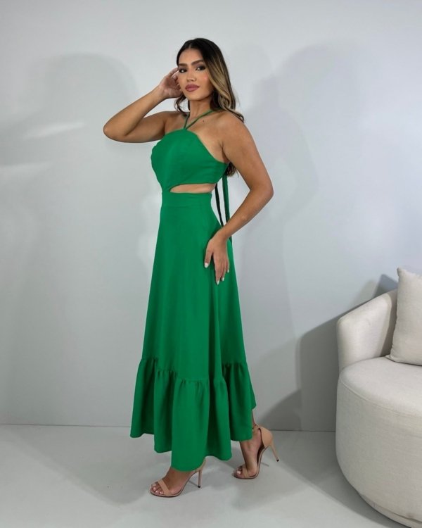 Vestido Aurora - Verde Bandeira