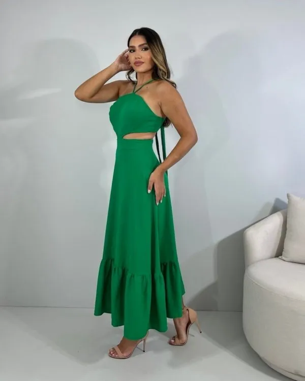Vestido Aurora - Verde Bandeira