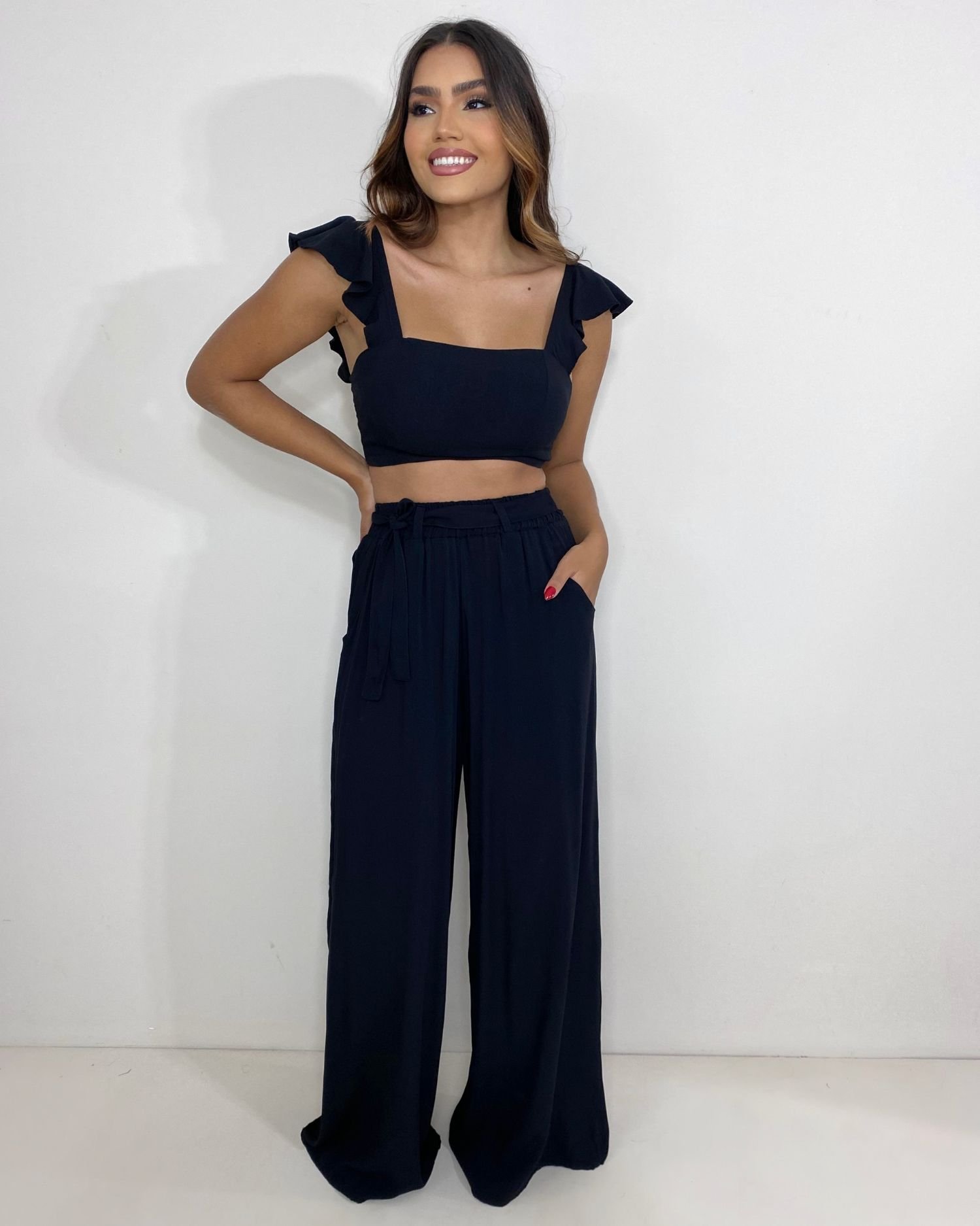 Conjunto Pantalona Samira - Preto - Image 1