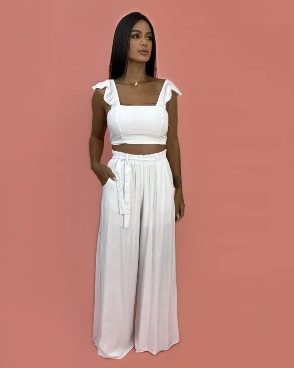 Calça Pantalona - Branco