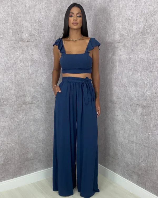 Cropped Samira - Azul Marinho