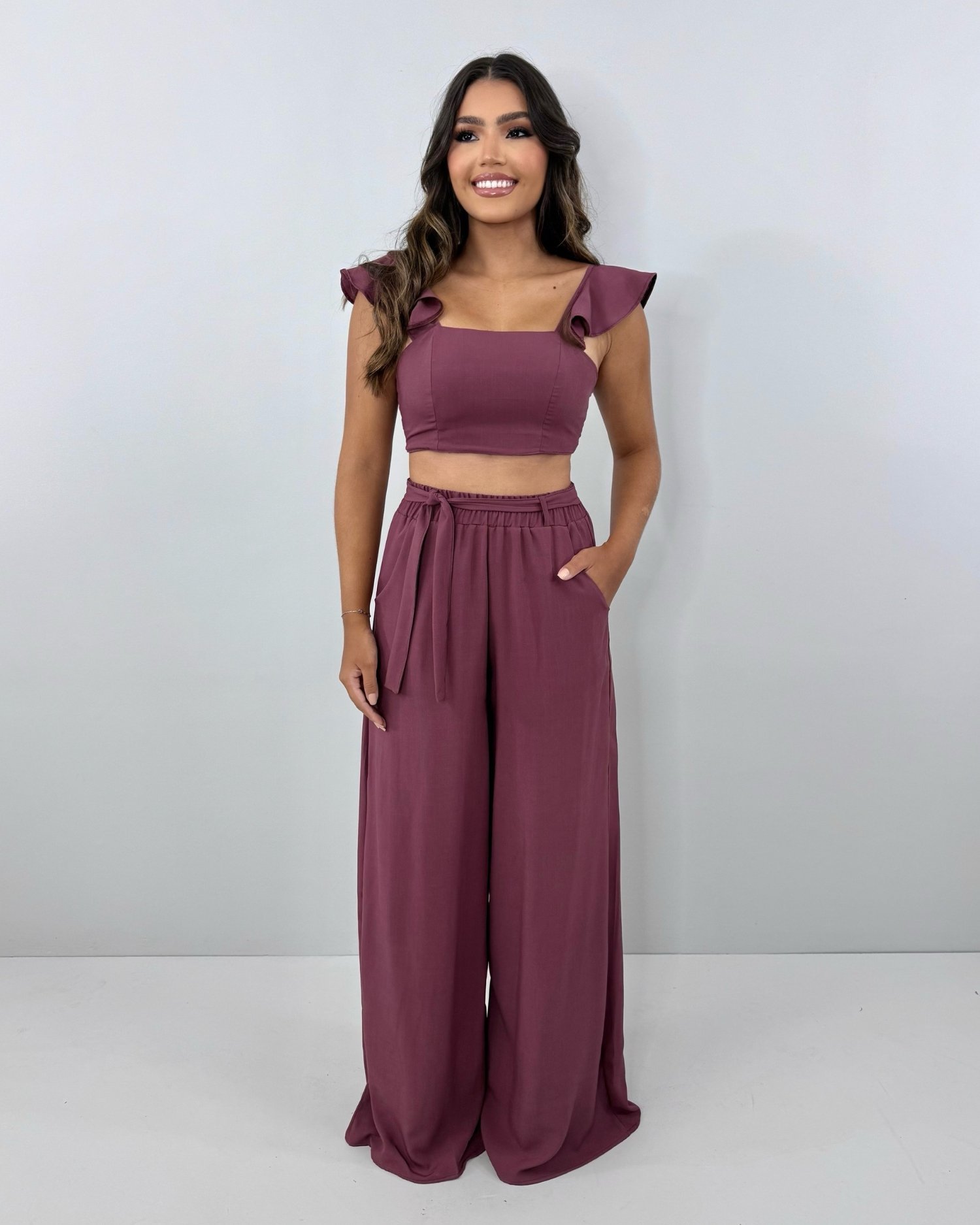 Conjunto Pantalona Samira - Marrom - Image 1