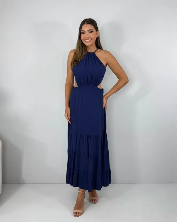 Vestido Estefane - Azul Marinho