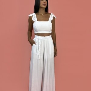 Conjunto Pantalona Samira - Branco - Image 1