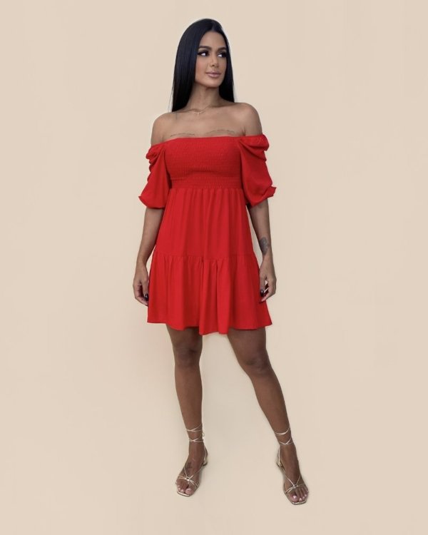 Vestido Juliana Curto - Vermelho