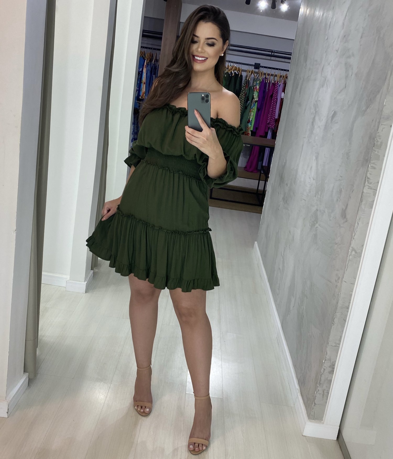 Vestido Jordana - Verde Militar - Image 1