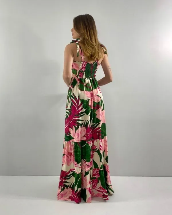 Vestido Pérola - Floral Fundo Bege