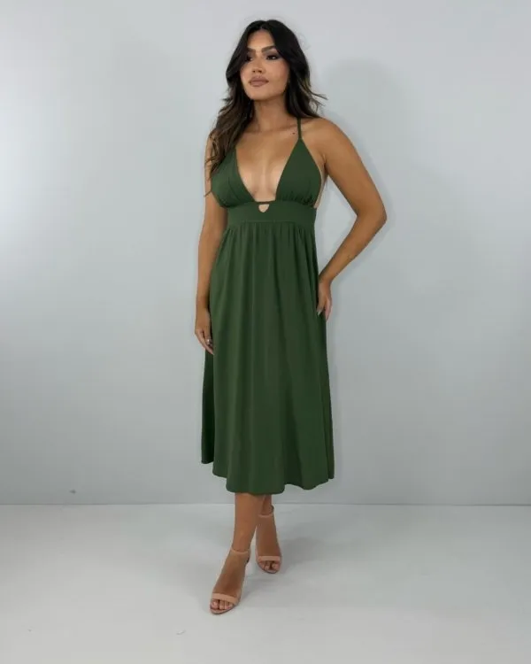 Vestido Heloína - Verde Militar