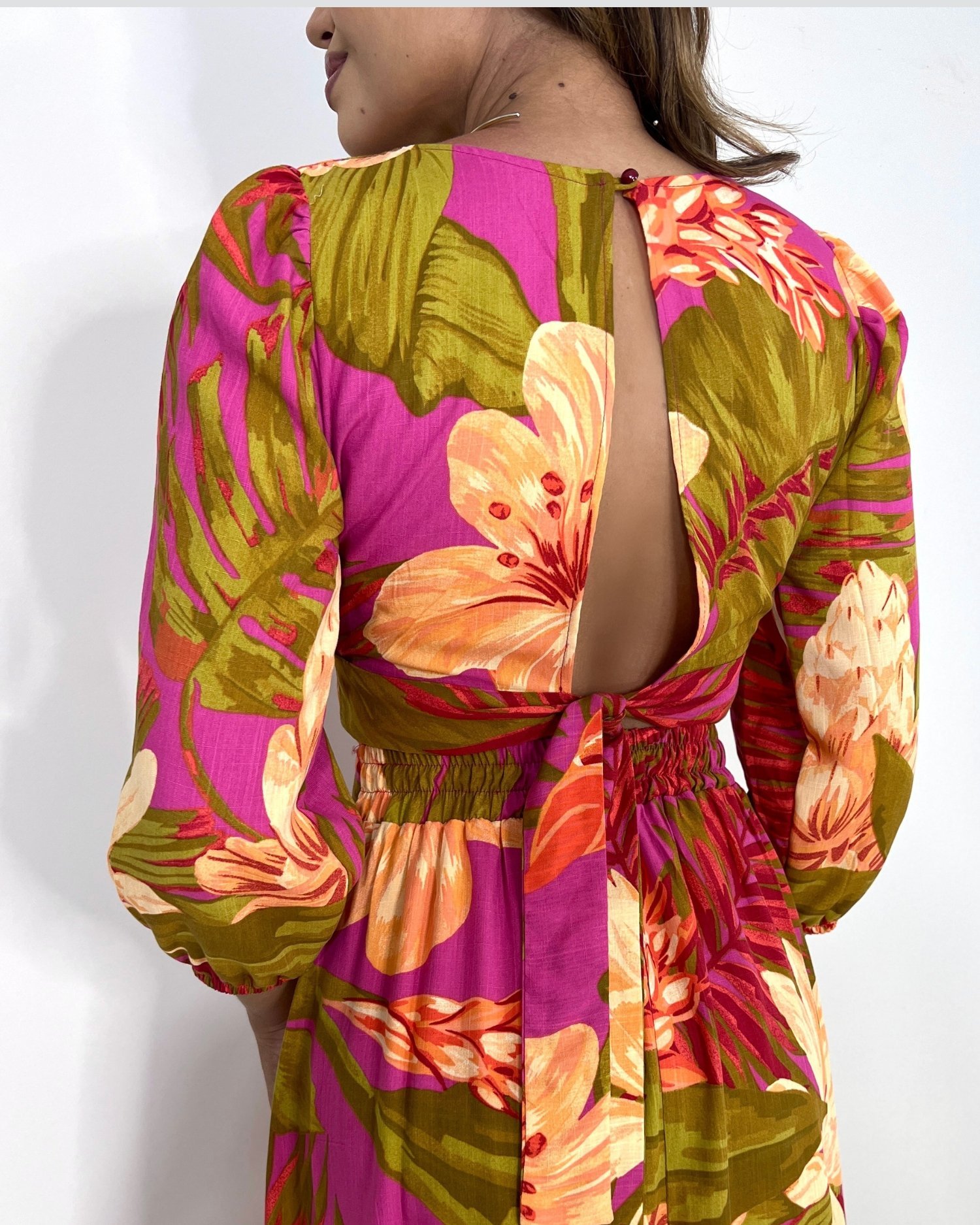 Vestido Mirela - Floral Fundo Pink - Image 4