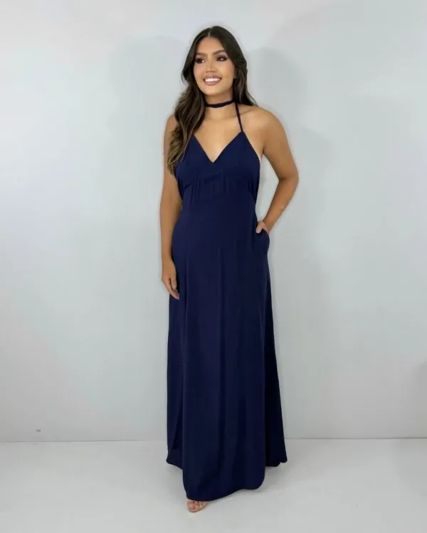 Vestido Victória - Azul Marinho