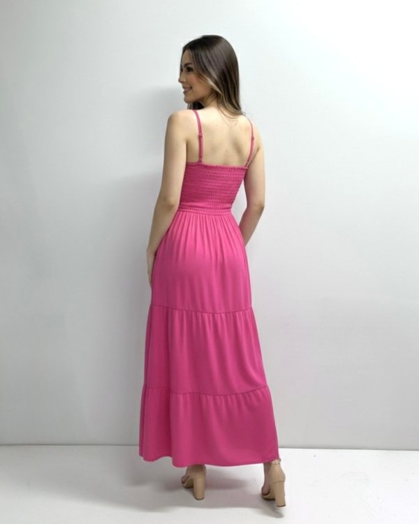 Vestido Jéssica Midi - Rosa Chiclete
