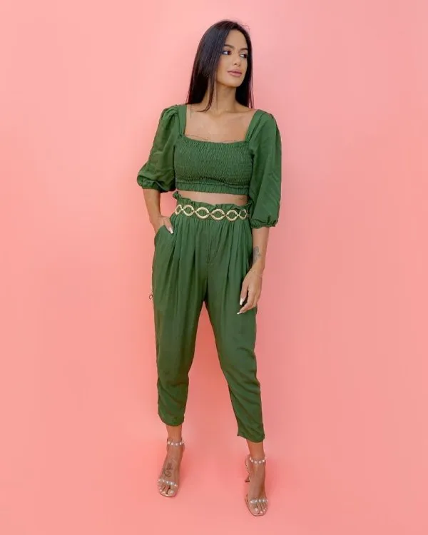 Cropped Cíntia - Verde Militar