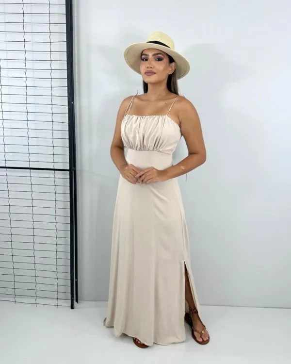 Vestido Drica Longo - Nude
