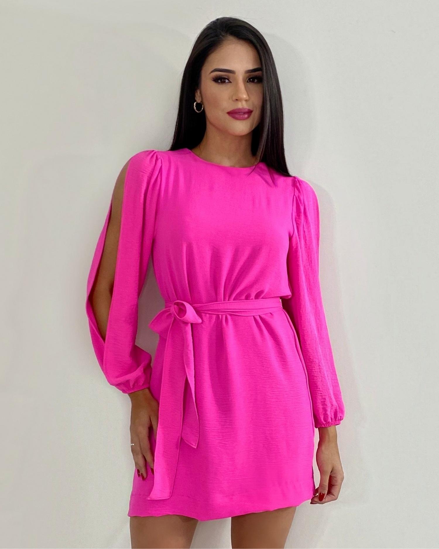 Vestido Eloá - Rosa Chiclete - Image 1