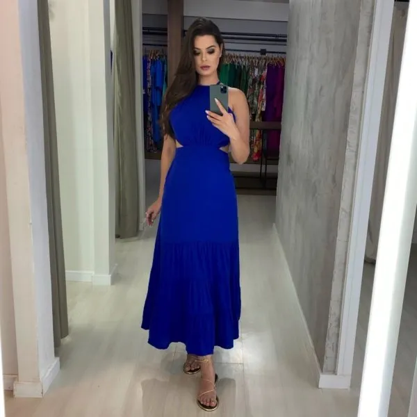 Vestido Estefane - Azul Royal