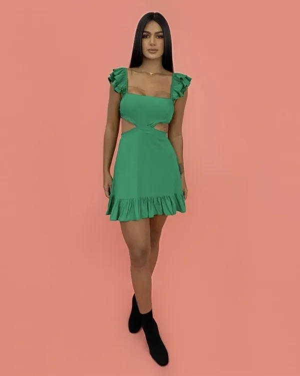 Vestido Andréia - Verde Bandeira