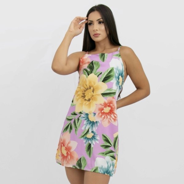 Vestido Pauline - Floral Exclusivo Lilás