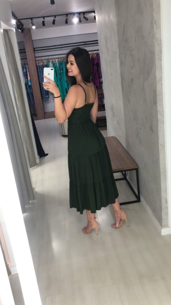 Vestido Jéssica Midi - Verde Militar