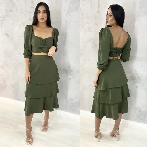 Cropped Olga - Verde Militar