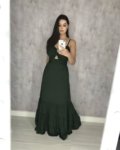 Vestido Jéssica Longo – Verde Militar