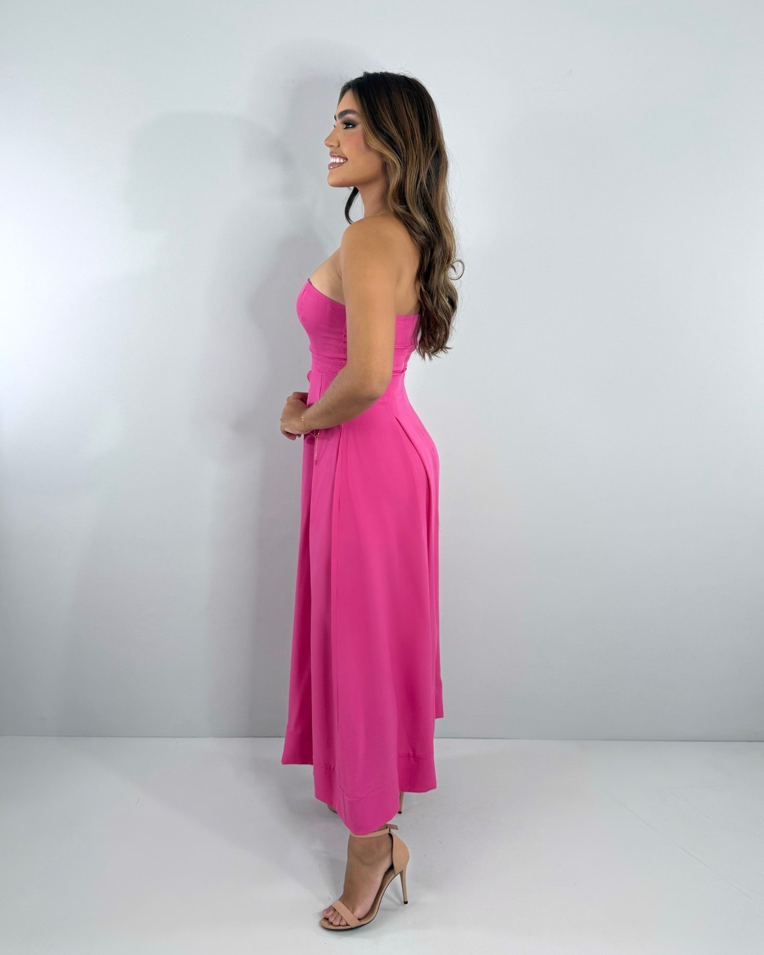 Vestido Maria Flor - Rosa Chiclete - Image 4