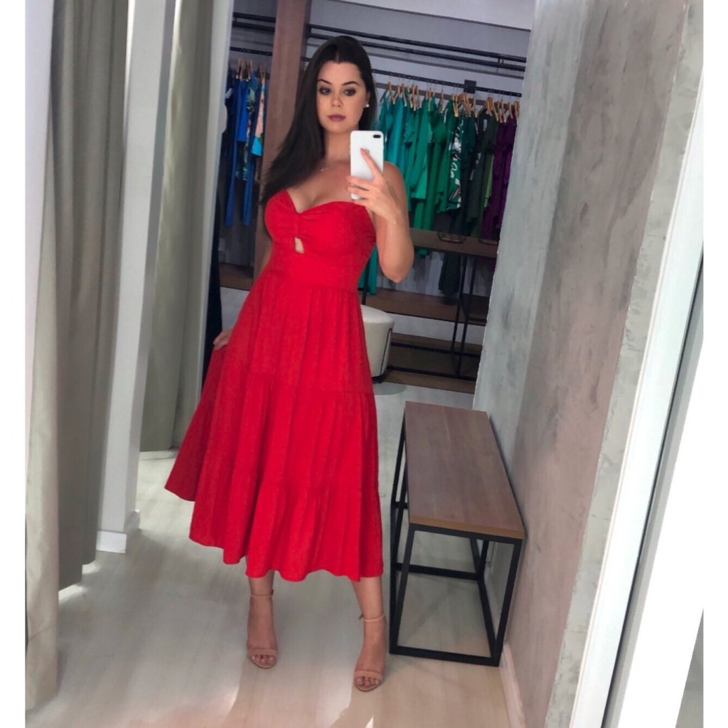 Vestido Jéssica Midi - Vermelho