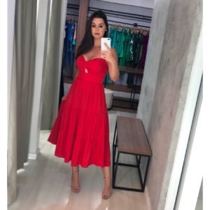 Vestido Jéssica Midi - Vermelho - Image 1