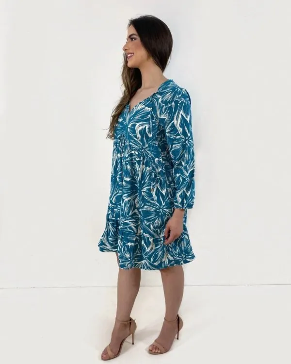 Bata Janine - Estampado Fundo Azul