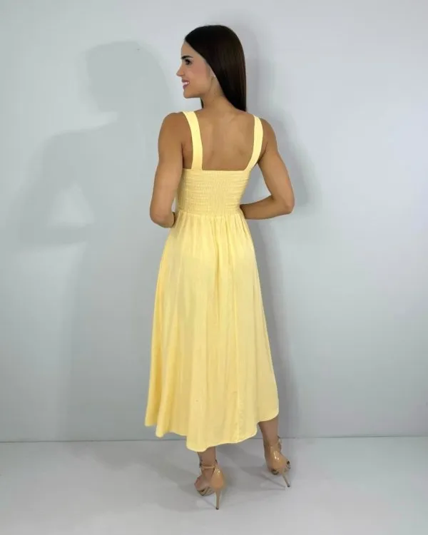 Vestido Samanta - Amarelo Claro