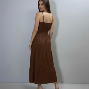 Vestido Jéssica Midi - Marrom - Image 3
